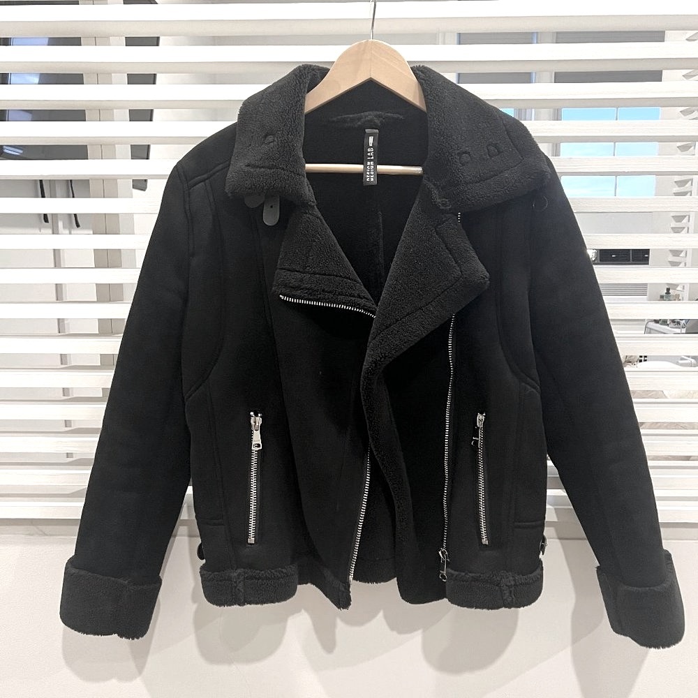 Design Lab Oversized Suede Jacket